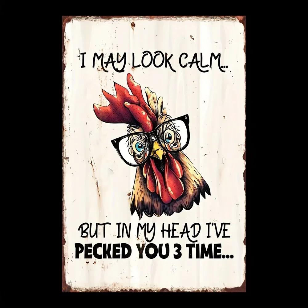 Vintage aluminiumskyltar för kycklingfarm för mysig kaféinredning