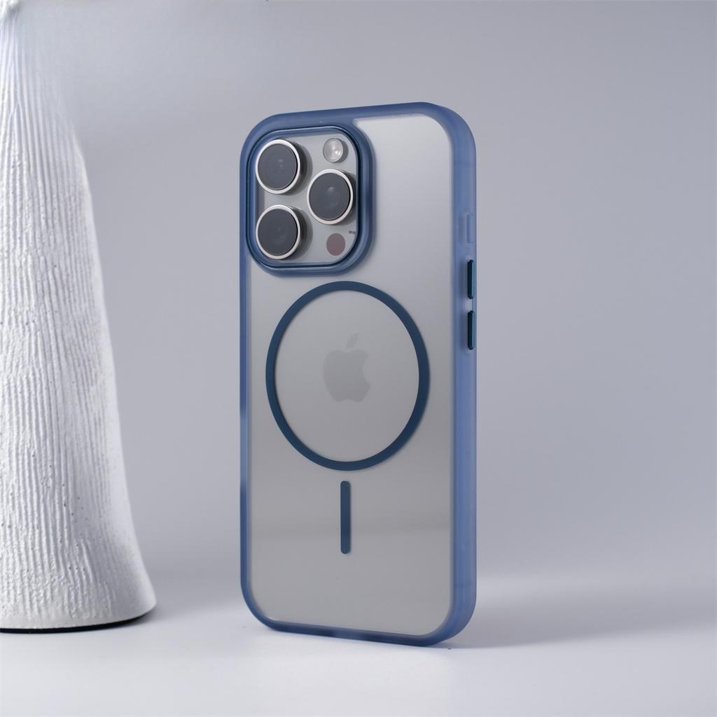 New IPhone16 Transparent Thin Ring Magnetic Suction Phone Case Suitable for Apple 15promax Simple Anti Fall Protection Case