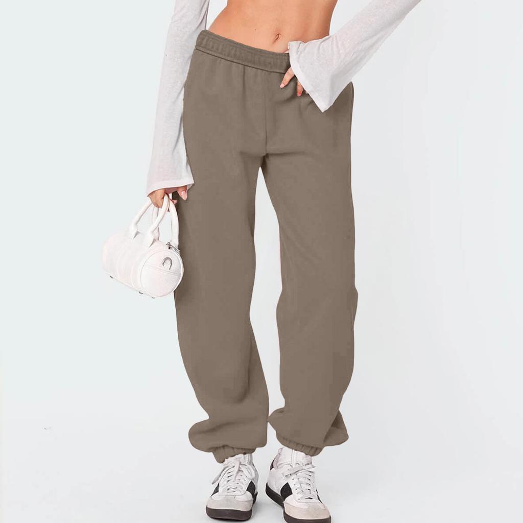 Women's Fleece Sweatpants Winter High Waisted Sweat Pants Drawstring Baggy Jogger Pants
