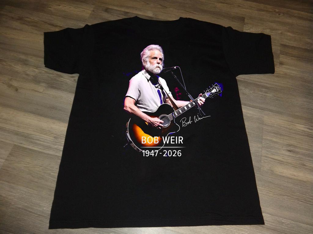 New Bob Weir 19472026 Guitar T Shirt Classic Cotton Signature