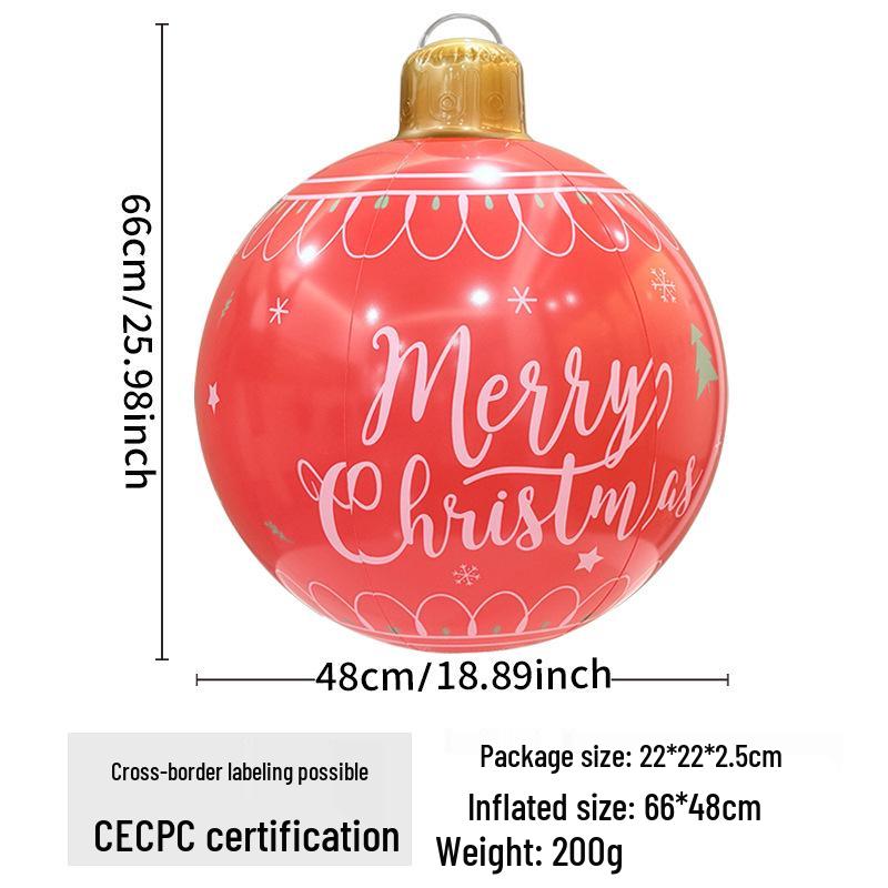 Eco-Friendly PVC Cartoon Inflatable Christmas Ball for Indoor Courtyard Decor