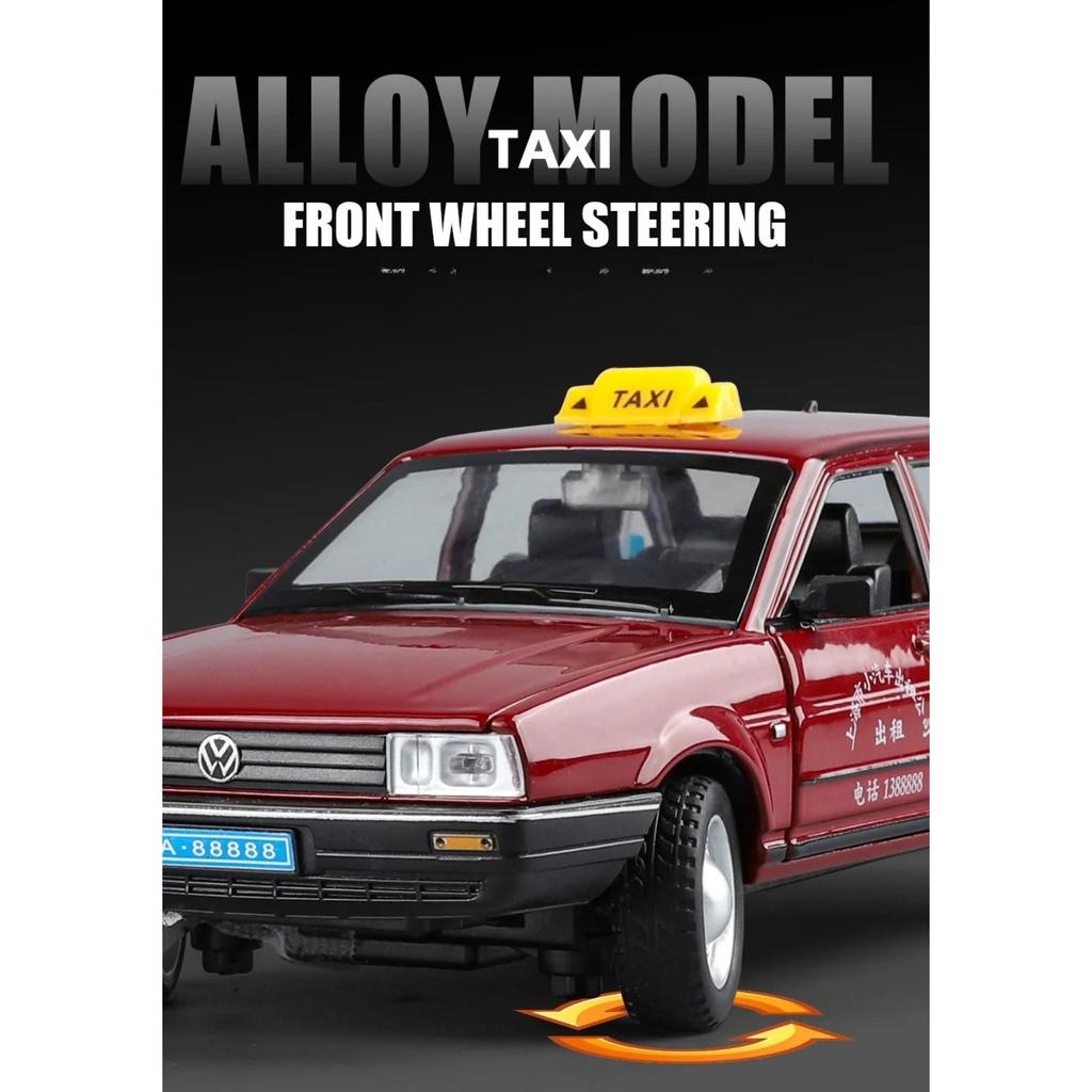 1/24 Santana Taxi Alloy Model Collection Living Room Car Decoration Toys Gifts