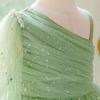 European & American One-Shoulder Sequin Princess Dress for Kids - Evening Mesh Puffy Skirt