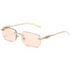 New Rimless Square Sunglasses Men's and Women's Retro Decorative Metal Sunglasses