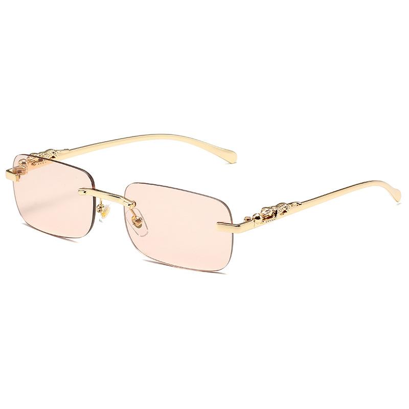 New Rimless Square Sunglasses Men's and Women's Retro Decorative Metal Sunglasses