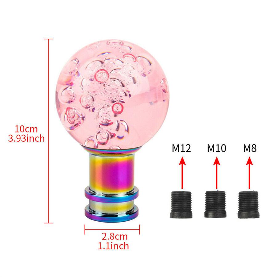 Car Manual Shift Knob Gear Shifter Head Shift Knob Stick Crystal Pink Style