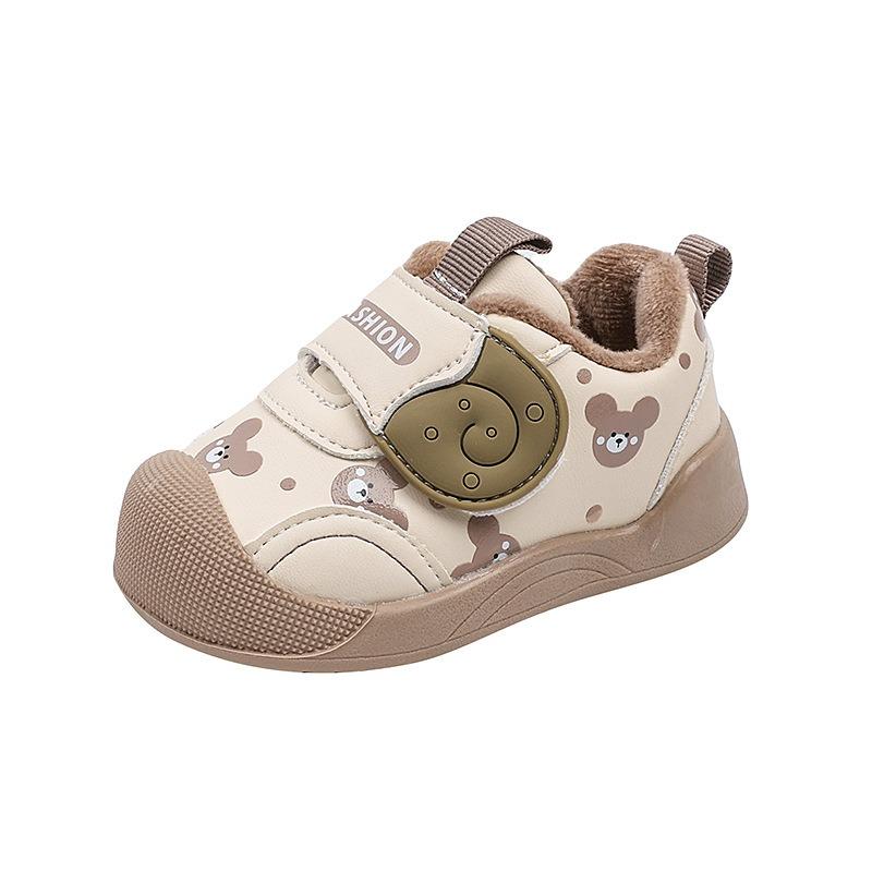 Infants’ Soft-Soled Walking Shoes, Winter, Boys’ and Girls’ Fleece-Lined Warm Sneakers, Lightly Padded for Toddlers, Cotton-Lined Mid-Season Shoes