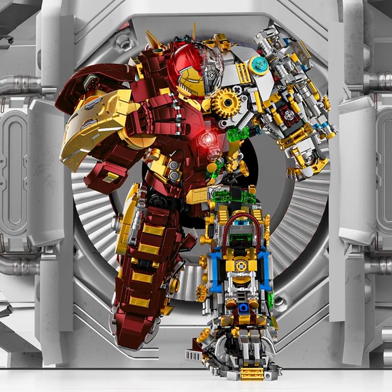 Zmart Iron Hero Block Action Figure Mark Building Set (2700+ pieces) - Buster Mech Mech Suit Block Robot Man Armor Building Set - Large Model with LED