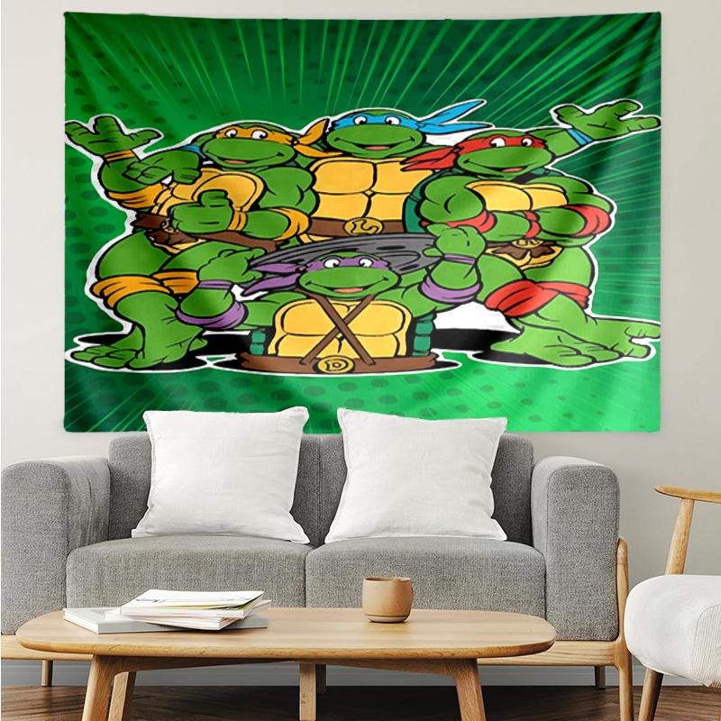 1PC Turtles Team Adventure Tapestry Accessories Playroom Tapestry, for Bedroom,Livingroom, Dormitory Room Wall Decor Fan Birthday Gifts