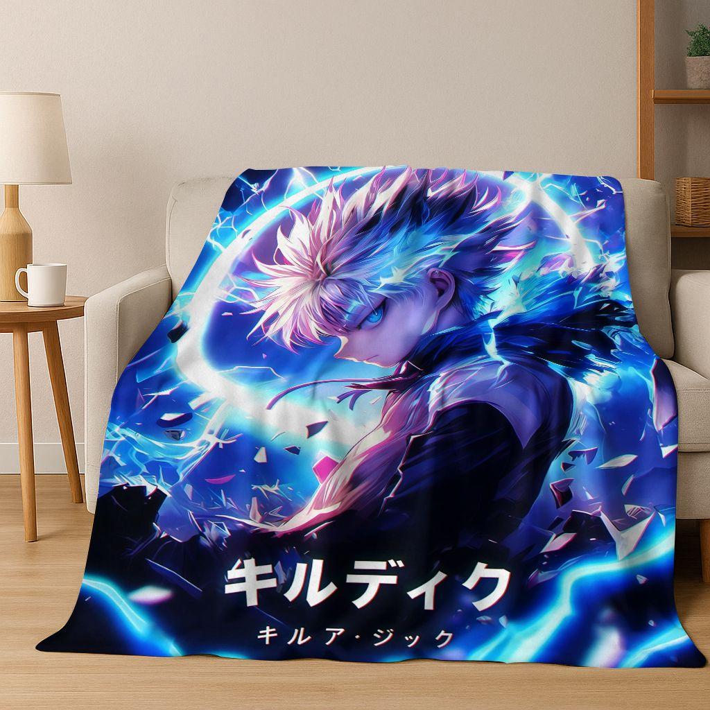 Anime HUNTER X HUNTER HXH Gon Freecss Killua Cartoon Flannel Blanket,Cozy Soft Throw Blanket for Home Bedroom Bed Sofa Cover Kid
