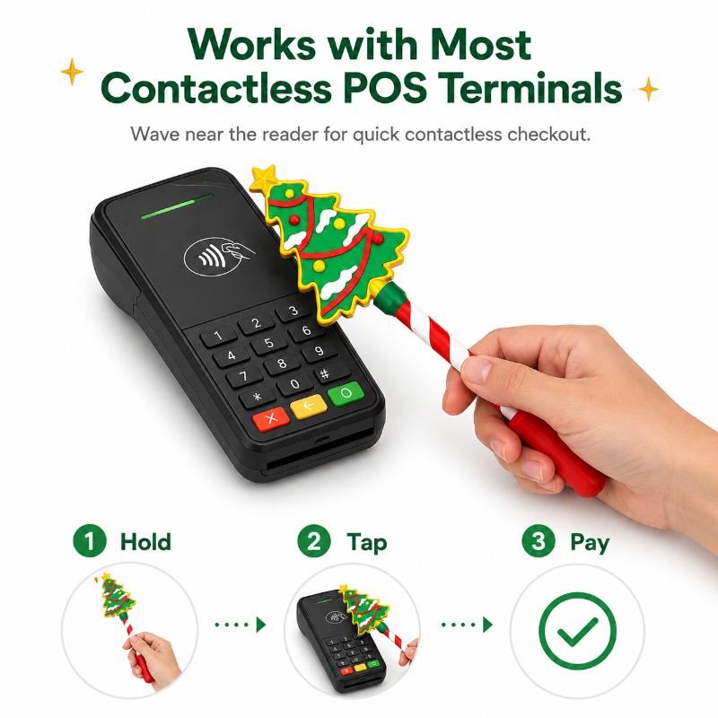 Credit Card Wand Christmas Payment Magic Wand Card Reader Payment Holiday Checkout Prop Fun Santa Payment Accessory