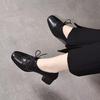 Scarpe Stringate in Pelle con Tacco Chunky e Punta Quadrata da Donna - Collezione Primavera 2025