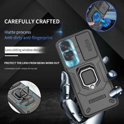 For Honor 90 Lite 5G Case Slide Camera Protect Armor Phone Cases For Honar Honer 90Lite Light 5G Magnetic Ring Holder Back Cover