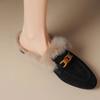Fashion Women's Fashion Plush Slippers Winter New Retro Home Closed Toe Cotton Slippers Soft Flat Bottomed Toe Comfortable Women's Shoes