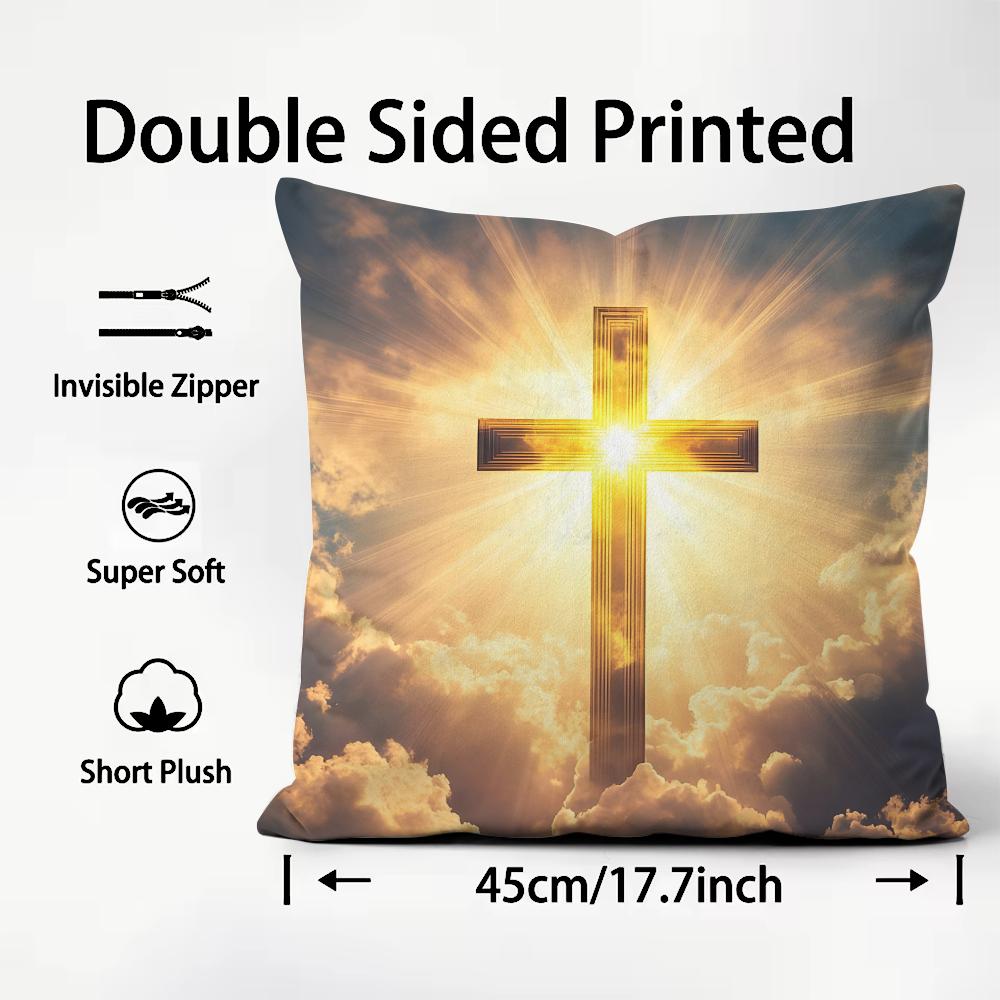 

Cross Hot Cushion Cover Plush Fabric Soft DoubleSided Printed Sofa Warm Winter Home Child Gift Pillow Case 30x30cm