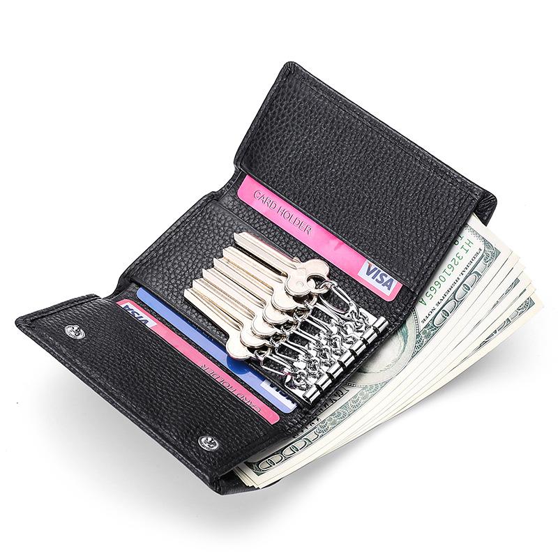 

Первый слой кожаной сумки для ключей, кожаный женский кошелек для монет, симпатичная сумка для функциональных ключей.