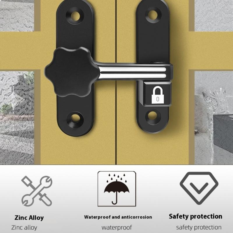 Secure Zinc Alloy Door Lock Latches Easy Installation Designs Accessory for Interior Exterior Door Rustproof Use