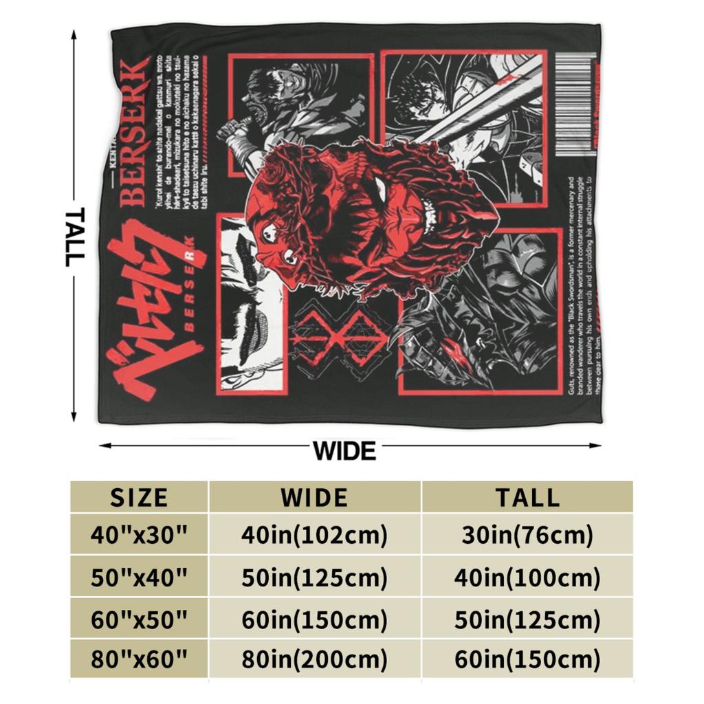 Anime Berserk Warm Blanket Kids Plush Bedding Throws Street Trend Living Room Flannel Bedspread Sofa Bed Cover