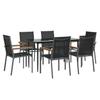 VidaXL Ensemble à manger de jardin 7 pcs noir textilène et acier 3187036