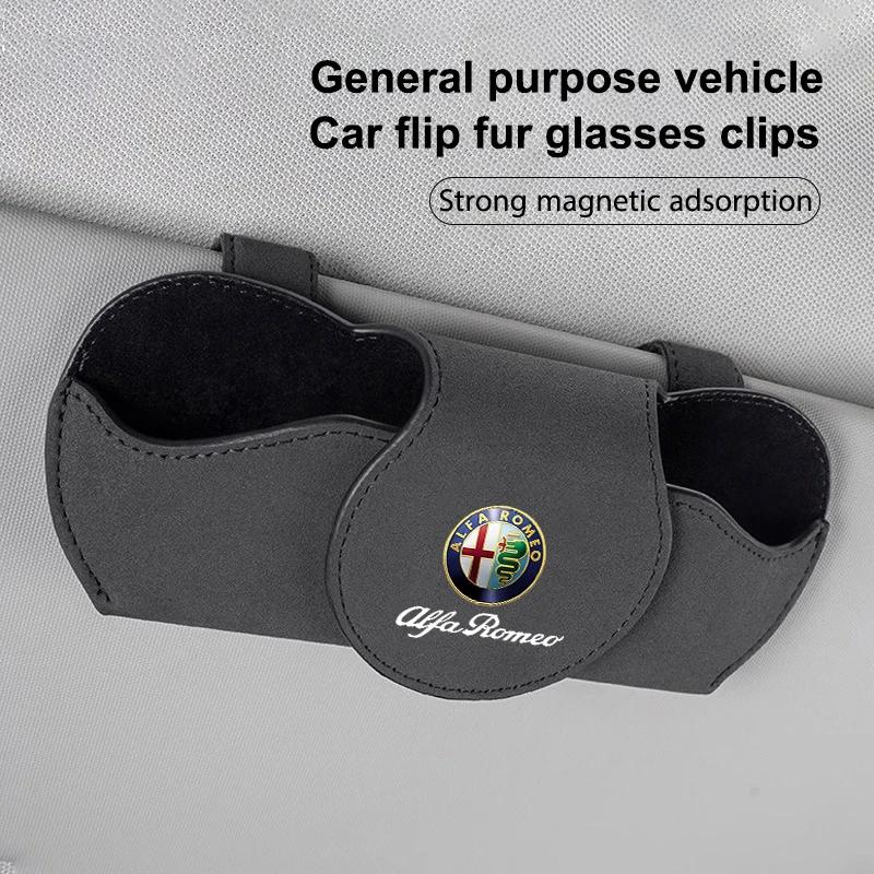 Car Stickers For Alfa Romeo Car Interior Glasses Clip Auto Sun Visor Sunglasses Holder For Alfa Romeo Giulia Stelvio Giulietta 1