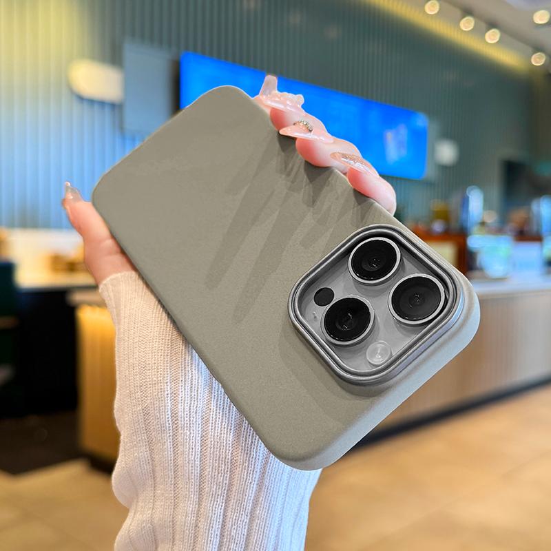 Luxury Matte Sandstone Soild Color Case for iPhone 16 16E 15 14 Plus 13 12 11 Pro Max Soft Silicone Shockproof Bumper Cover Capa
