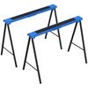 2-Piece set sawhorse, craftsman stand, load capacity up to 250 kg, metal, blue