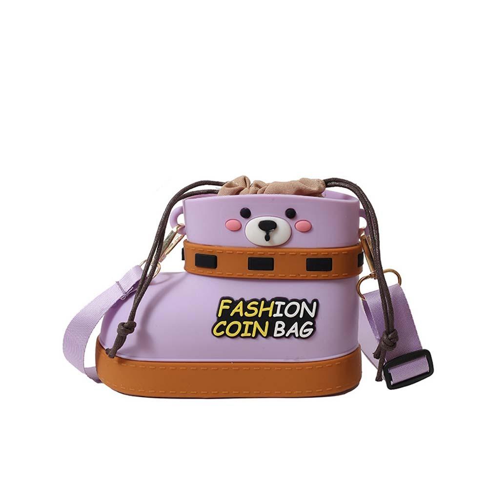 Cute Small Shoes Shape Bag Versatile Waterproof Cartoon Pouch Bear Boots Drawstring Bag Work