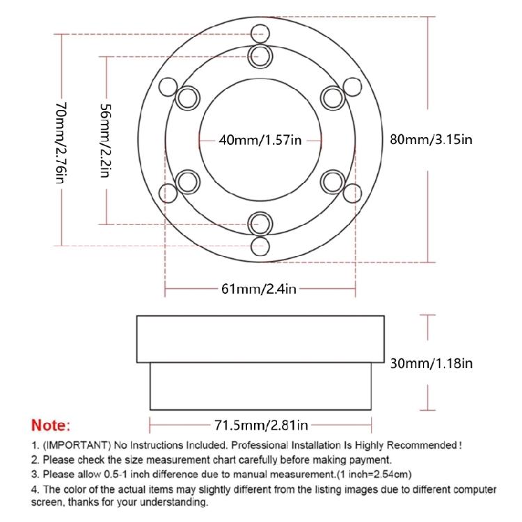 For G29 G920 G923 Aluminum Steering Wheel Adapter Plate Car Wheel Hub Adapter