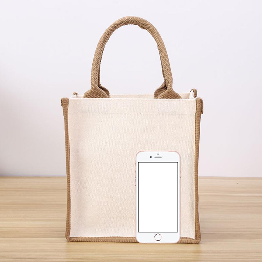 New Canvas Handbag Tourist Picnic Storage Bag Simple and Large Capacity Tote Bag