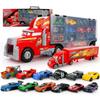 14piece Disney Pixar Cars Lightning Mcqueen Uncle Mack Plastics Portable Storage Vehicle Set Alloy Car Toys Kids Birthday Gifts