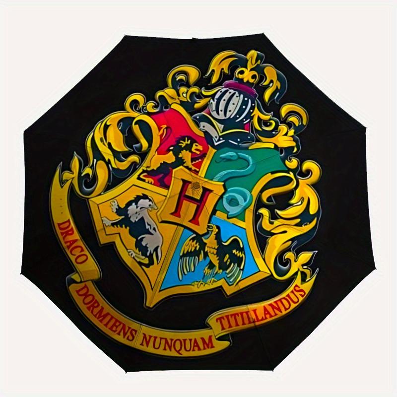 1pc Hogwarts Crest Harry Potter Automatic Umbrella - Foldable with 8 Iron Ribs, Portable for Outdoor, Gift, Outdoor Umbrell, Playful Accessory127