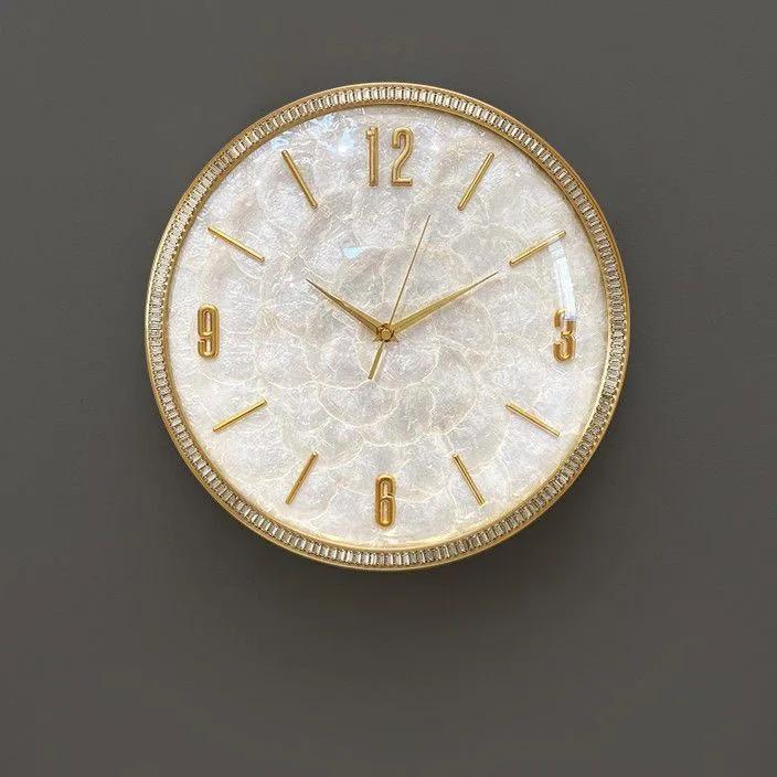 

Золотисто-белые настенные часы для гостиной, скандинавские декоративные стильные настенные часы, современный дизайн, домашний декор, настенное искусство
