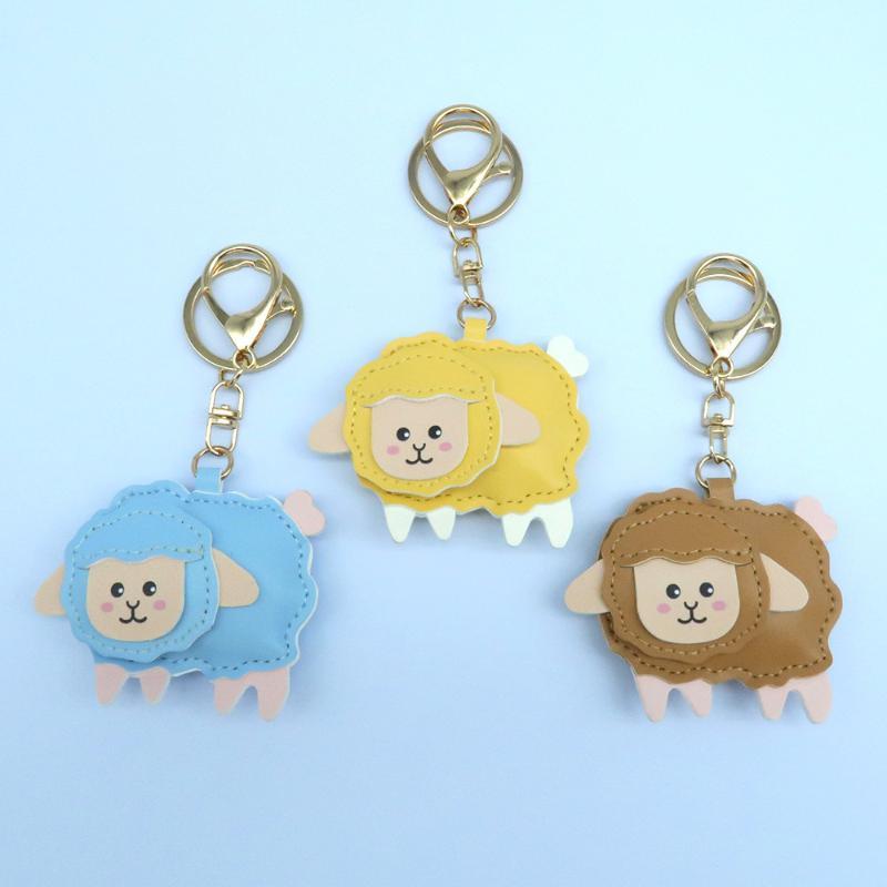 1Pcs Cute Cartoon Sheep Hanging Ornament 2027 Year Of The Sheep Pu Leather Pendant For Key Accessory Holiday Party Favor