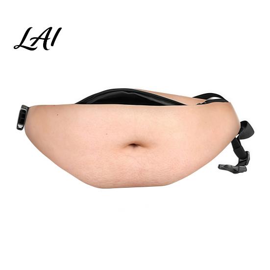 White Elephant Gift Ideas Beer Belly Fanny Pack Funny Hairy Waist Bag Realistic 3D Big Theme Party Bag Belly Dad Bod Gag for Men Husband