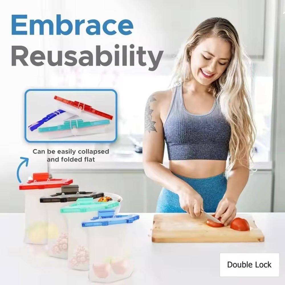 Food-grade Silicone Fresh-keeping Bag 1000ml Food Storage Bag Freezer Seal Bags Kitchen Tool