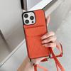 Lychee Pattern Crossbody Card Holder Case for iPhone 14 Pro Max, 15, and 16 Pro