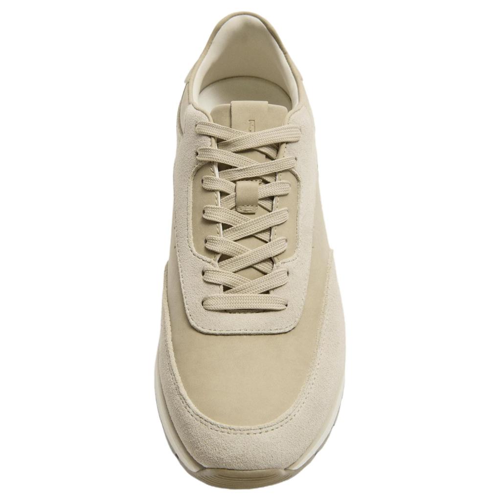 ZARA Fashion Round Toe Suede Leather Layered Sneakers Men sneakers Beige 12338520102
