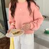 2023 Women's Versatile Short Hoodie: American & Korean Style, Loose Fit, Round Neck, Long Sleeve, High Street Fashion
