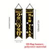 Chinese New Year Door Couplet Banner 2pcs Red Gold for Home Porch
