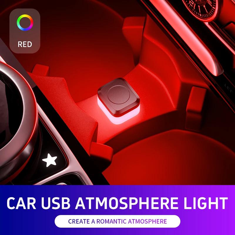 

Mini USB LED Night Lights Ambient Lighting Car Interior Atmosphere Lamp Auto Decoration LED Neon Bulb Car 5V Plug and Play червоний