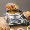 With Thermometer Deep Frying Pot Stainless Steel Mini Cooking Fryer Tempura Making