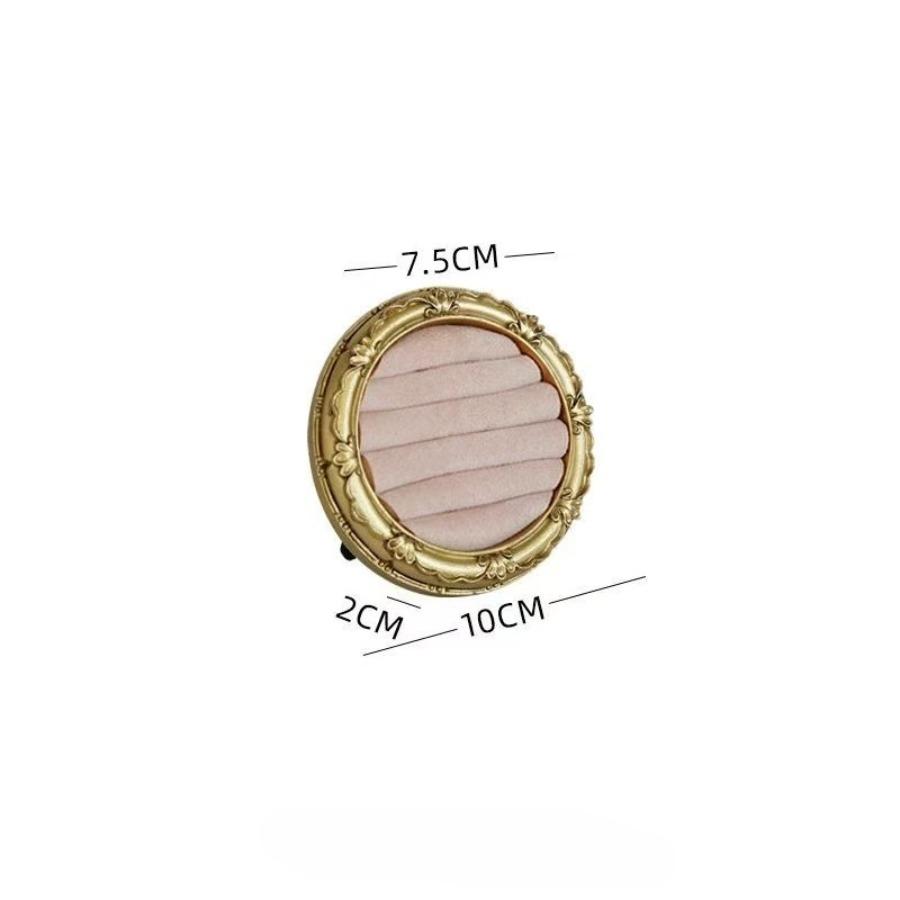 1PC Gold Frame Velvet Jewelry Display Tray Ring Earring Holder Wedding Gift Home Storage Elegant Anti-scratch Velvet Lining