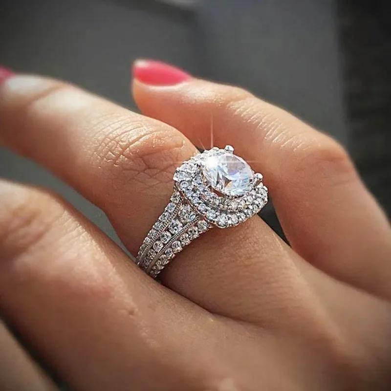 

Wedding Brand Women Ring Crystal Zircon Stones Cocktail Party Claws Design Wholesale Lots&Bulk Trendy Accessories 6