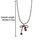 Cool Bowknot Pendant Necklace Sweet Clavicle Chain Creative Leather Rope Necklace  Y2K Party