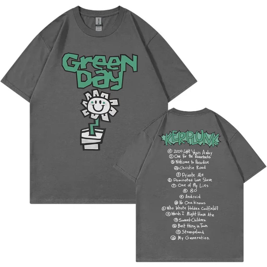 Rock Band Green Day Kerplunk Album Merch Trička Pánské Dámské Oblečení Móda Hip Hop Tričko Letní Ležérní Tričko s Krátkým Rukávem