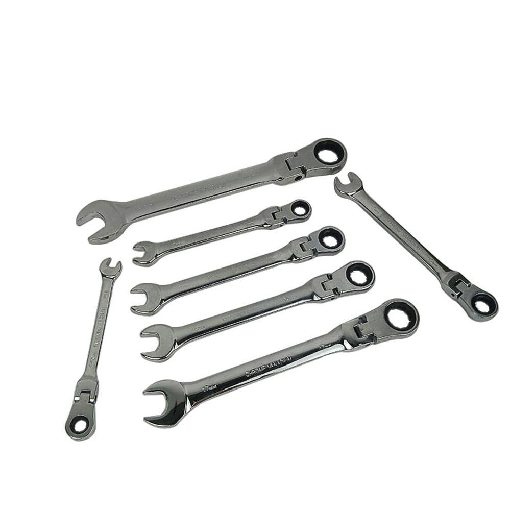 7Pcs/Set Auto Flexible Head Sleeve Combination Tool Ratchet Handle Wrench Spanner Set of Hardware Car Repair Hand Tools