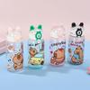 500ML Kapibala Cup Clear Portable Flip-top Water Bottle Leak Cute Plastic Proof Outdoor For Kid X8G9