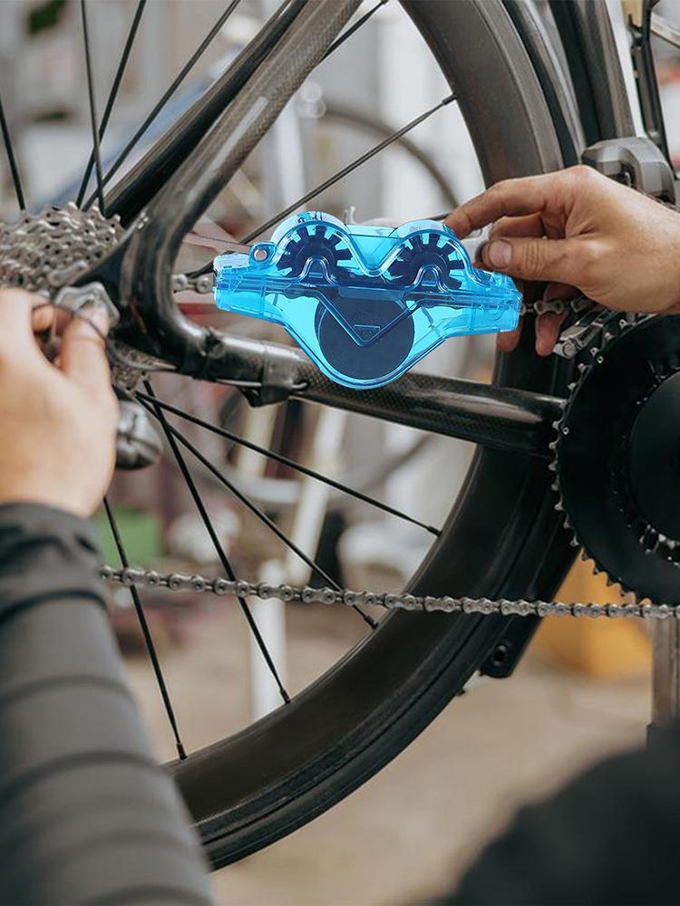 Cycling Chain Cleaner Kit Bike Chain Cleaner Brush Tool with Screw Cleaning Supplies Degreasing Bike Accessories for Cyclists