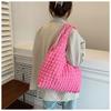 Wrinkle Design Nylon Bucket Bag Open Top Shoulder Crossbody Purse for Women
