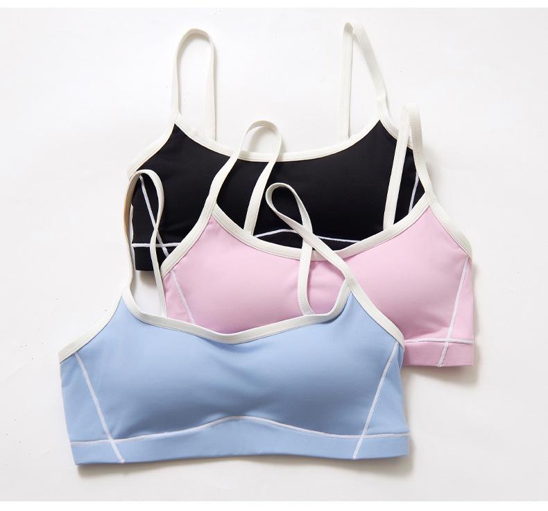 Camiseta Deportiva de Color Block con Sensación Nude Europea y Americana - Chaleco de Yoga y Fitness para Mujer con Hermoso Diseño en la Espalda